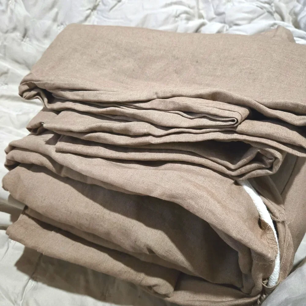 New Quince 100% European Flax Linen 4pc Sheet Set California King Latte $214MSRP